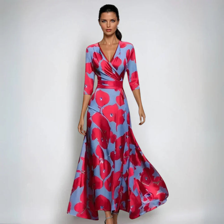 Emily | Elegante abito a portafoglio floreale