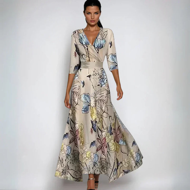 Emily | Elegante abito a portafoglio floreale