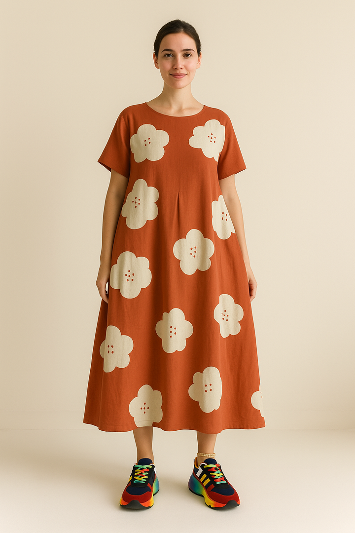 Splendido abito floreale da donna