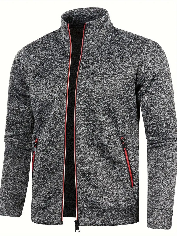 Cardigan casual con cerniera intera