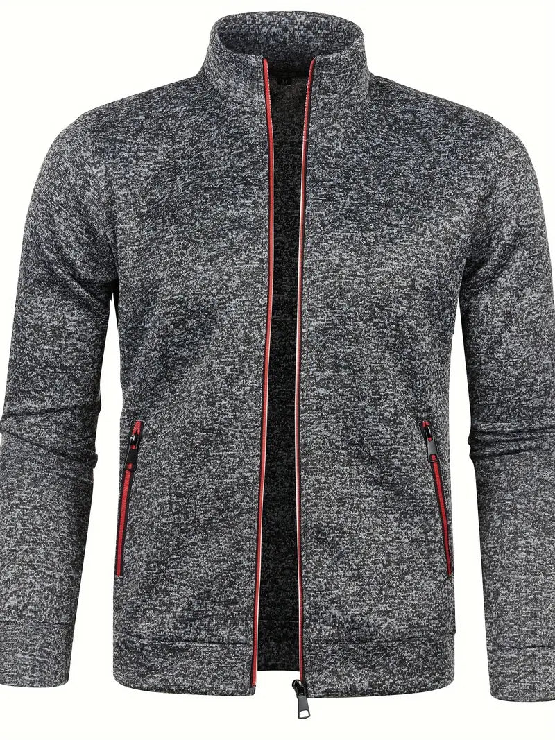 Cardigan casual con cerniera intera